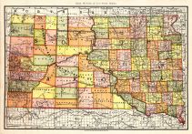 South Dakota 1892 State Map 17x24, South Dakota 1892 State Map